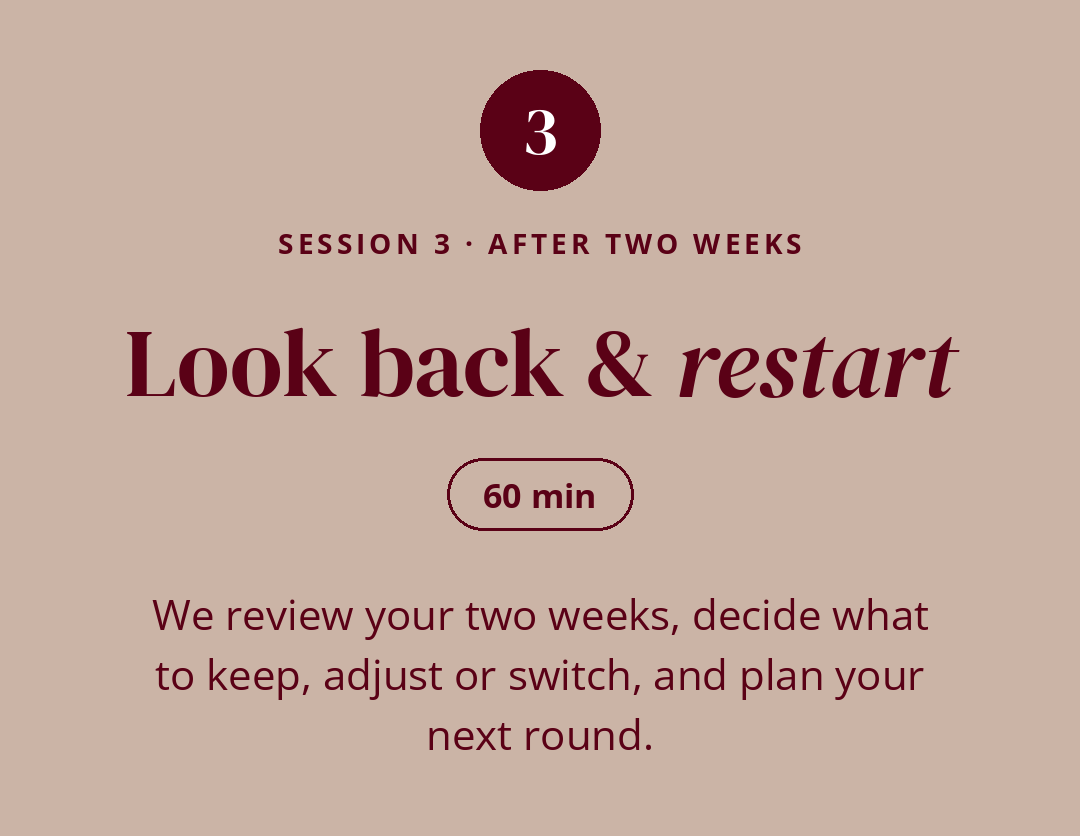 All three sessions: Your full 2-Week Reset